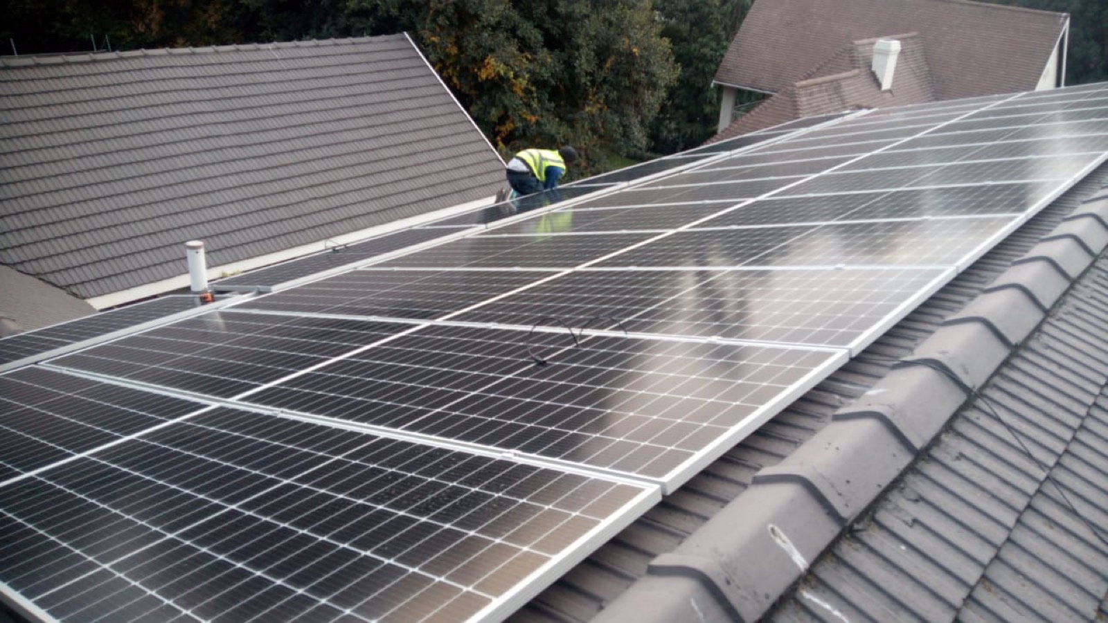 Rooftop solar panel installation